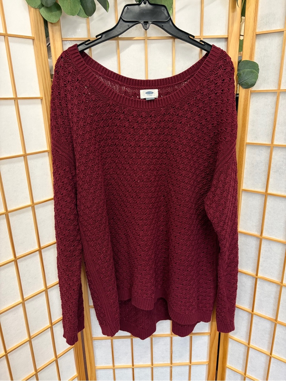 Old Navy Burgundy Crewneck Knit Sweater